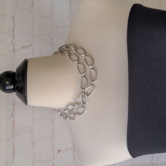 ππVintage | Chain Link Belt Silver Tone Link Necklace Retro Cool - Picture 3 of 7